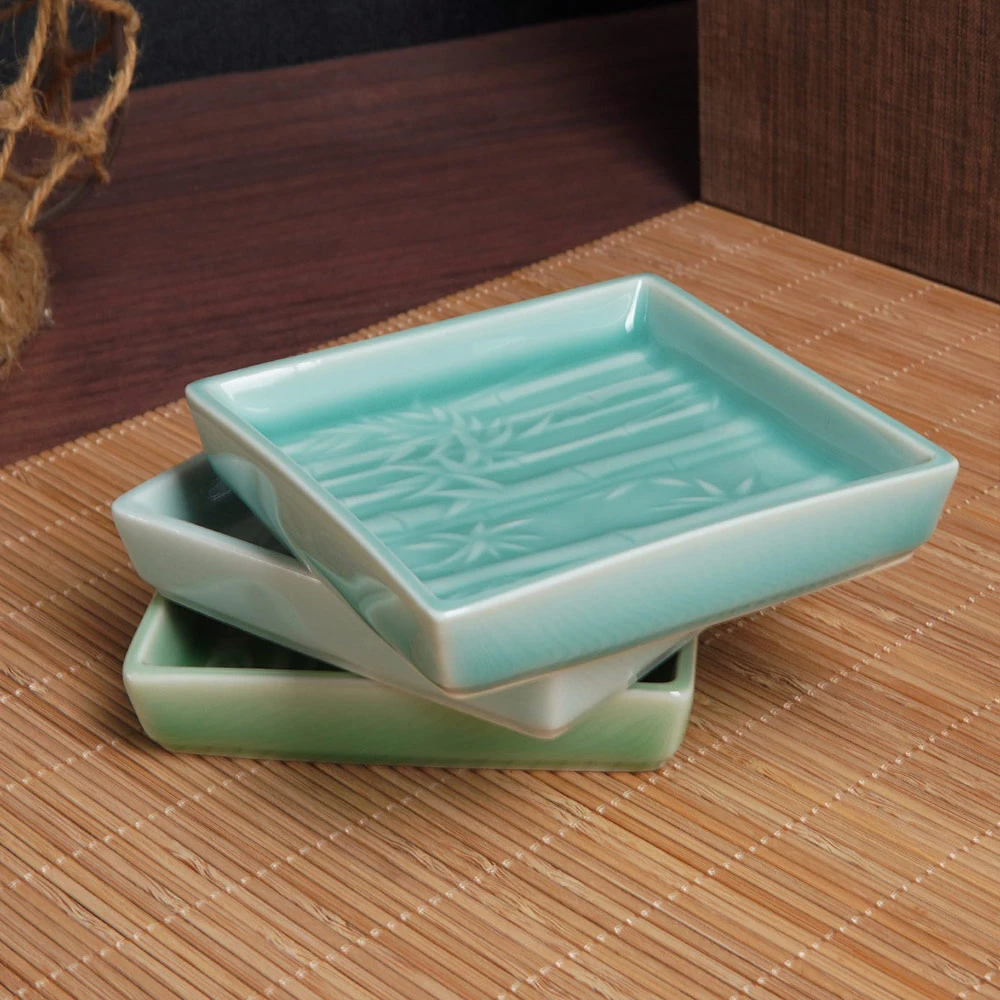 当代 青瓷文房四宝笔舔墨碟水碟墨盘调色盘砚台墨蝶墨简约龙泉