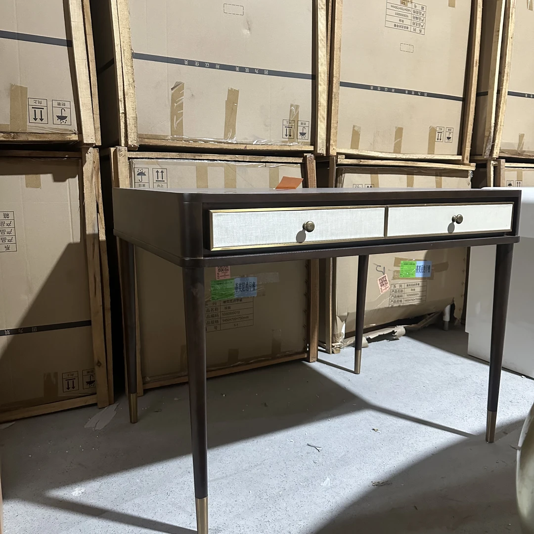 zz038-现代简约实木梳妆台书桌