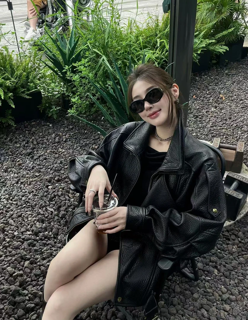 BEAUTY VENA24FW新款高领时尚皮皮外套4WZYS006