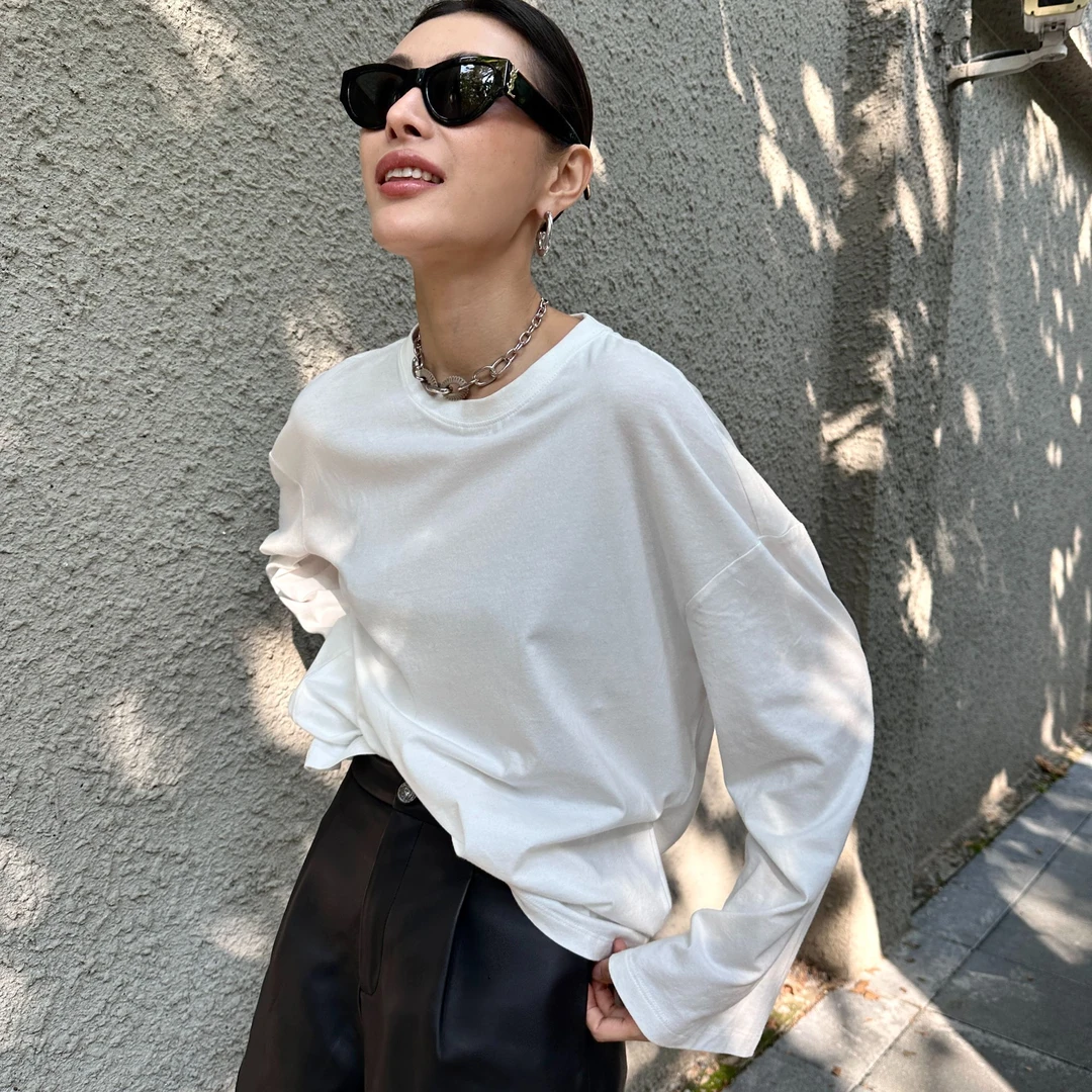 LEVIN LOVE 云朵拥抱磨毛白T A002JKG161