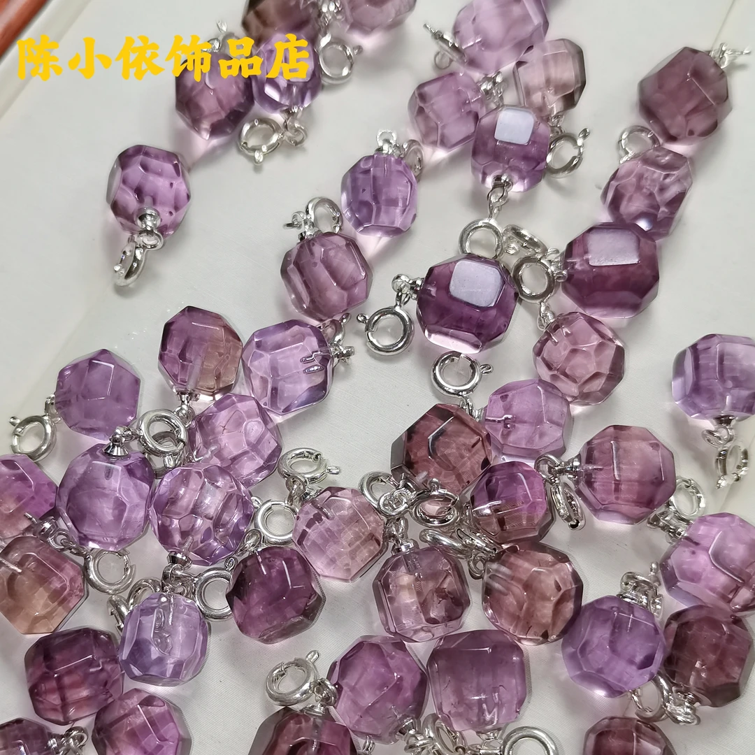 非金属仿珍珠吊坠 【陈小依饰品店】紫水随形滴流DIY配件时尚百搭