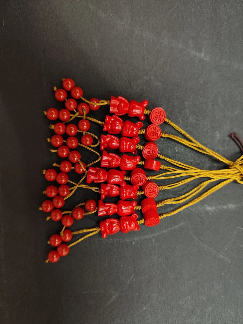 含辰砂工艺品朱砂暴力熊挂绳（多样性单个发货）