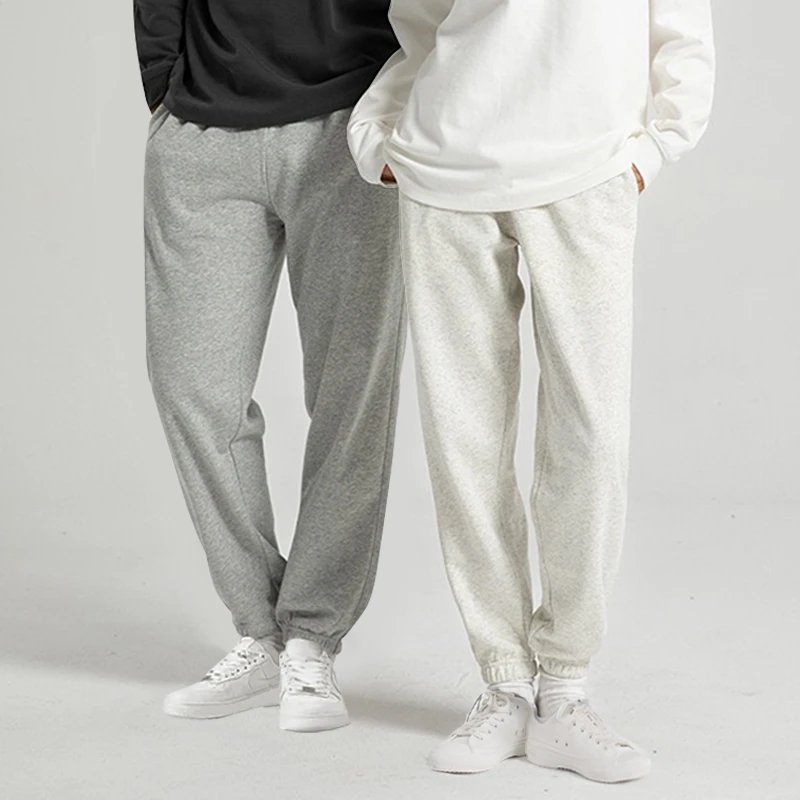 340g重磅卫裤春秋毛圈廓形瘦腿宽松休闲百搭纯色收口束脚运动长裤