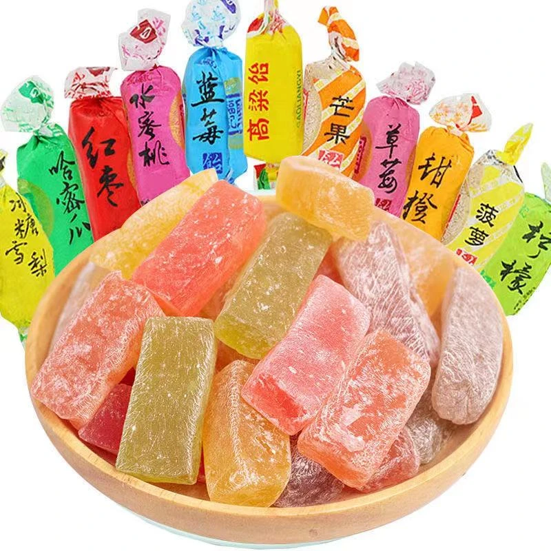 高粱饴软糖水果味糖果年货500g*2