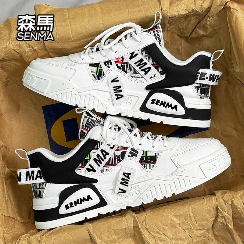森马男鞋2025新款潮流低帮厚底板鞋男款学生运动休闲网红白鞋秋季