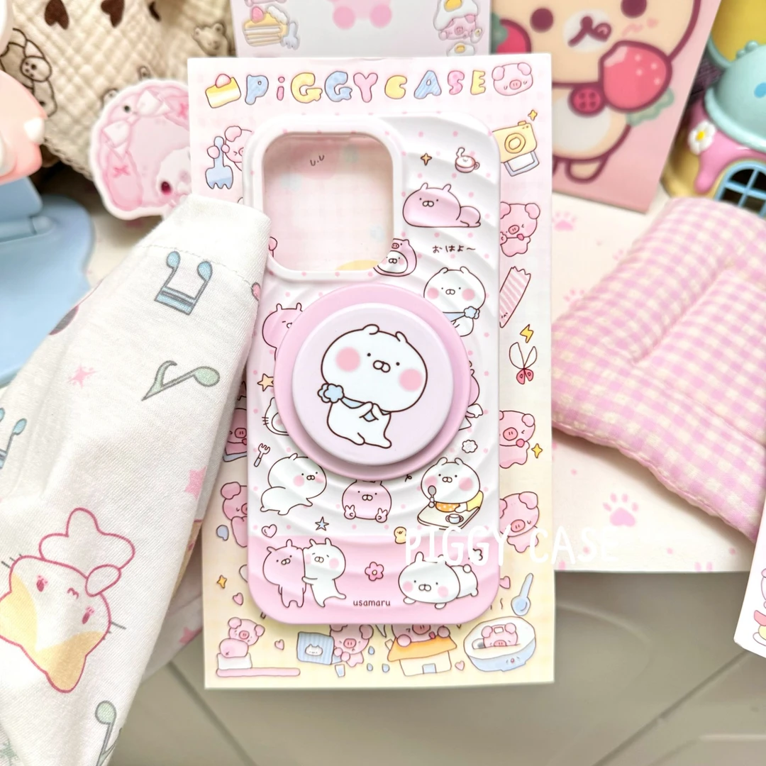 可爱波点兔丸卡通少女磁吸支架适用苹果16promax手机壳卡通可爱