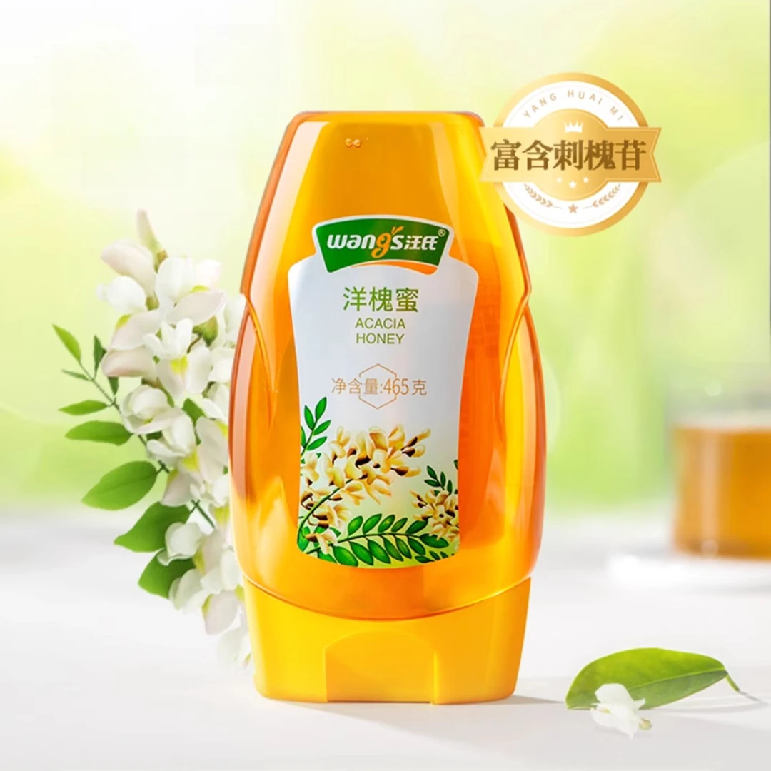 汪氏洋槐蜜秦岭深山槐花蜜家庭美味健康清甜品牌食用纯蜂蜜465g