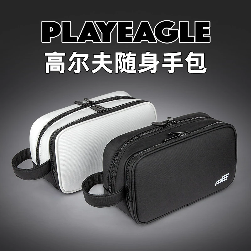 【新品】男士手提包女士化妆包配件包PlayEagle高尔夫黑白手包