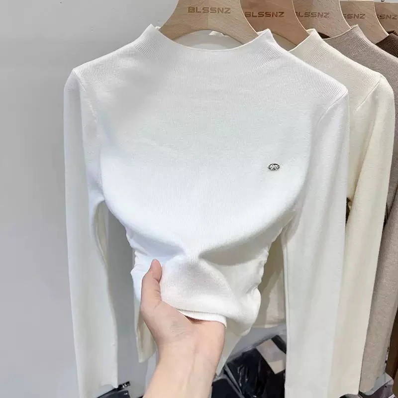 洋气淑女温柔性感半高领针织衫女秋冬新款漂亮绝美甜辣修身打底衫