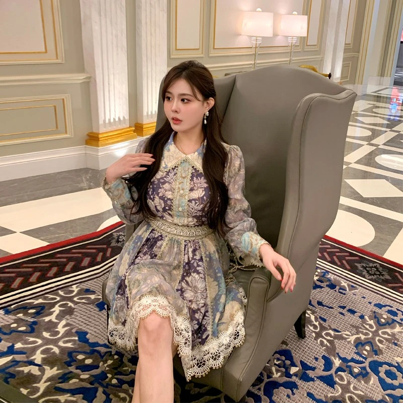 金金×MB大码女装【莫奈花园】法式仙境高级感气质显瘦碎花连衣裙