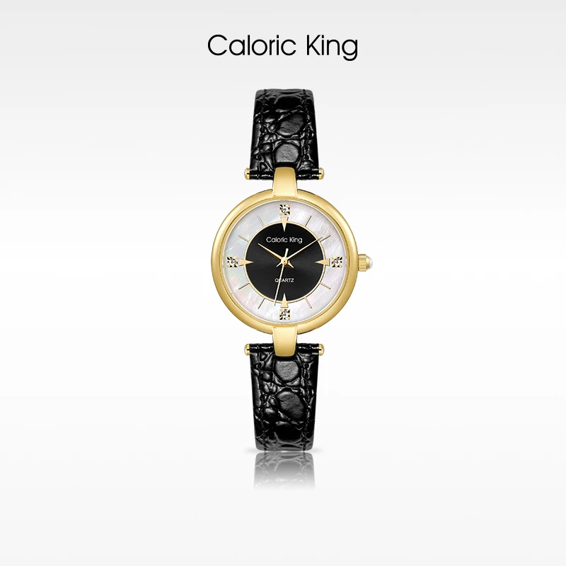 凯卡思Caloric King经典时尚系列黑金复古女士腕表
