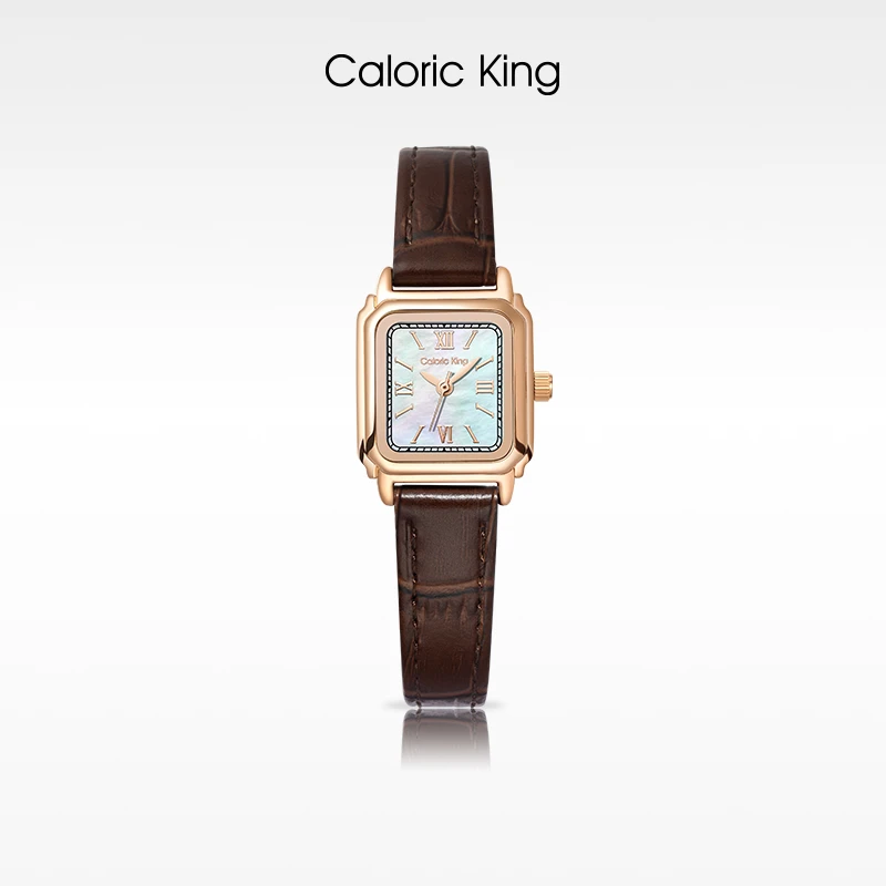 Caloric King复古时尚系列皮带款小棕表大气女士腕表