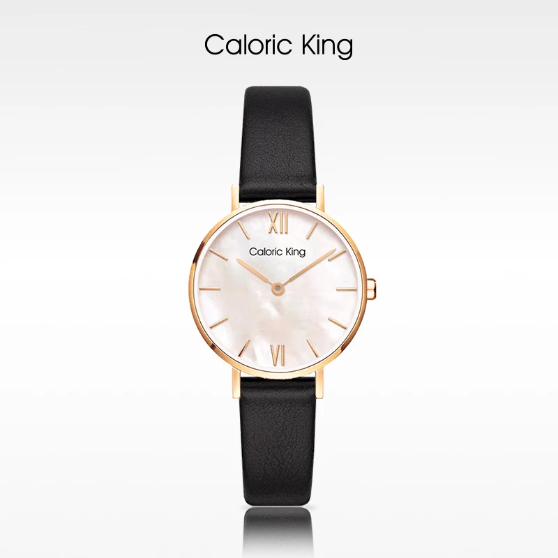 Caloric King 致简系列北欧设计风气质母贝表盘高级轻奢手表女款
