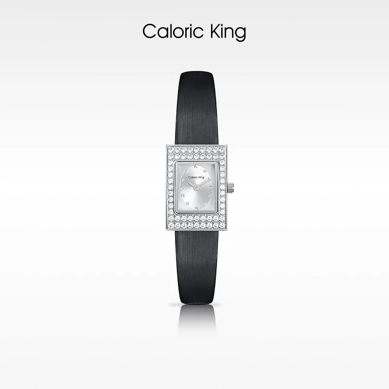 caloric king 时尚气质简约复古方形经典镶钻小方表女士轻奢小众
