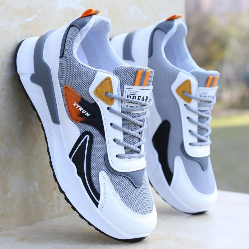 男鞋秋冬新款透气运动鞋网面休闲鞋子防滑防臭百搭男士跑步鞋秋冬