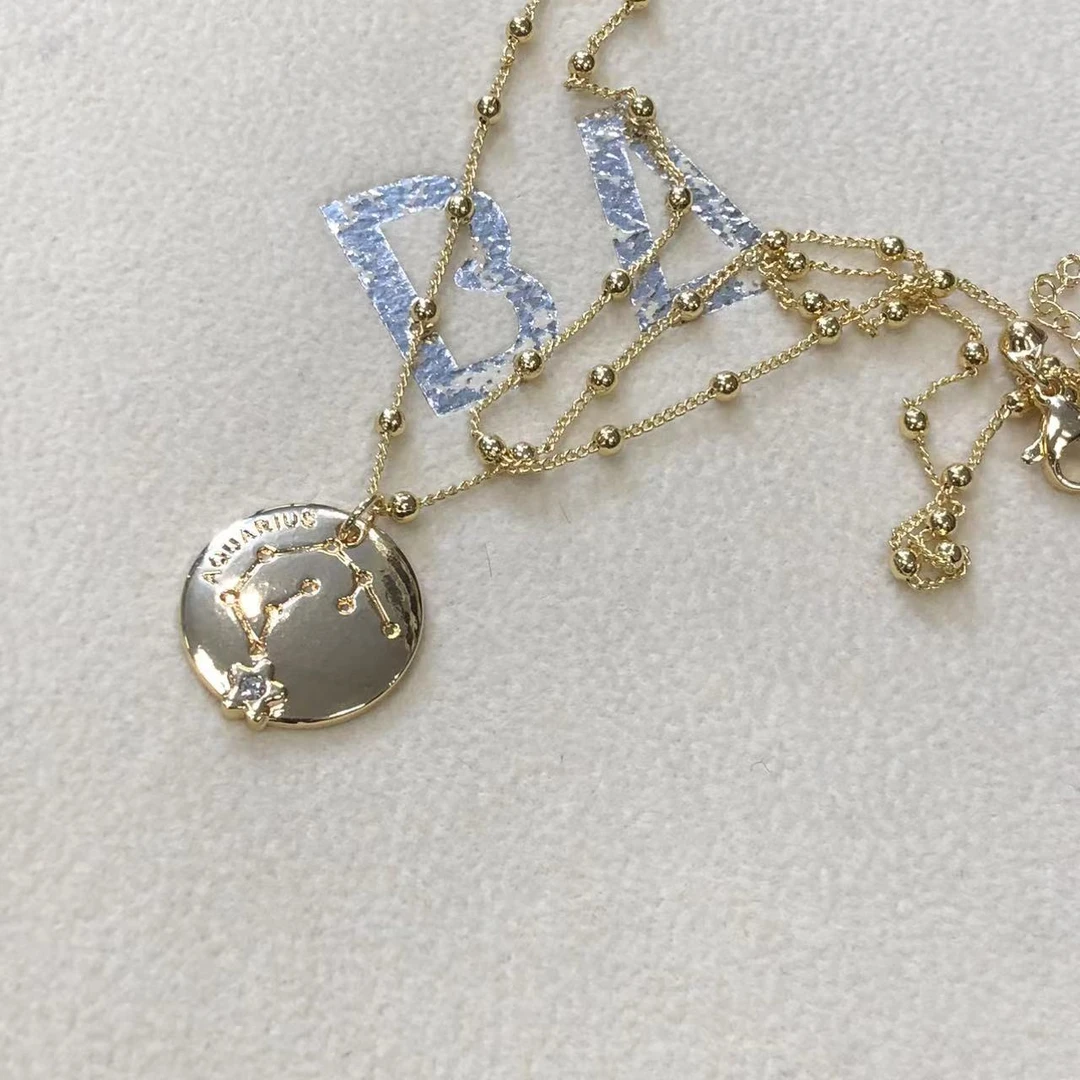 铜合金项链 十二星座系列水瓶座项链 0802