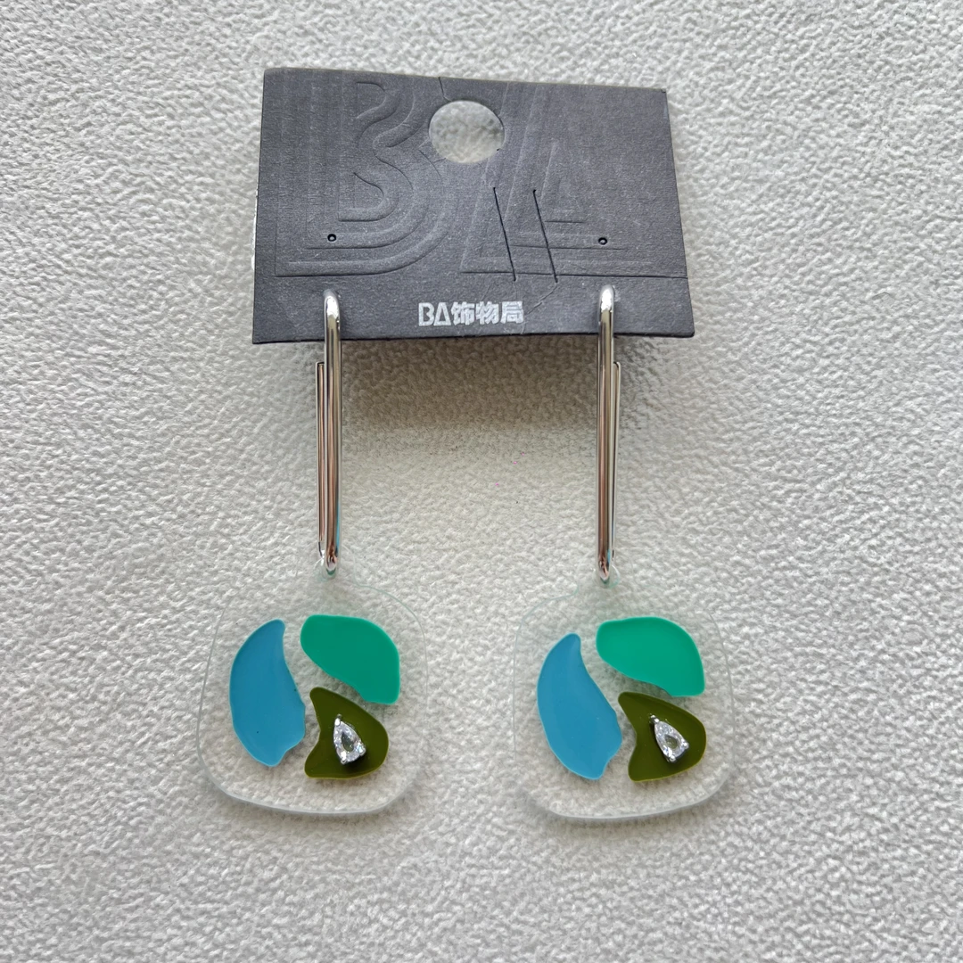 BA 铜合金耳饰 时尚色彩耳钉 0516