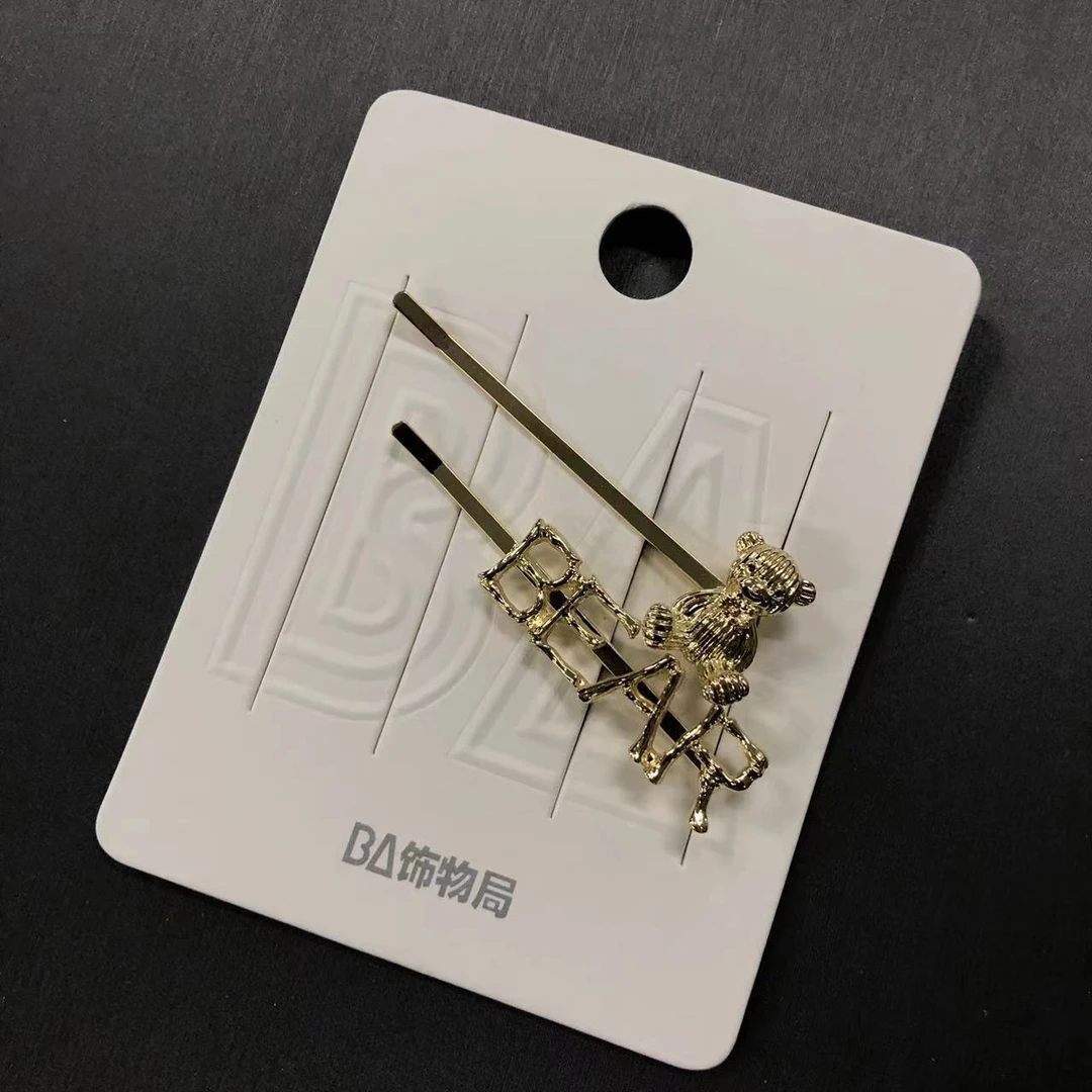 可爱小熊一字夹两只装 2719