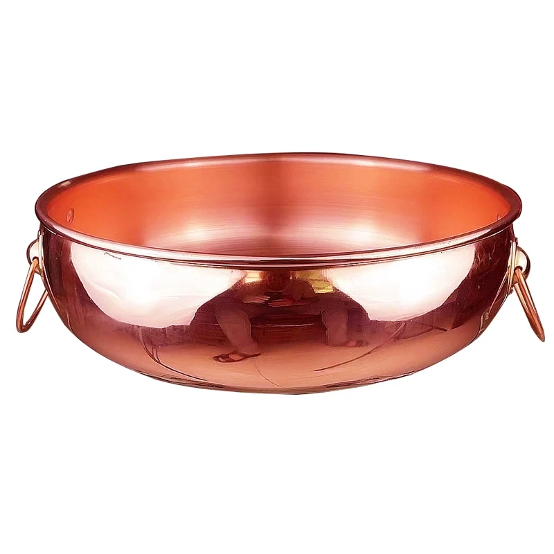 纯紫铜锅熬果酱铜锅炖汤铜炒锅电磁炉加厚铜火锅熬阿胶糕专用铜锅