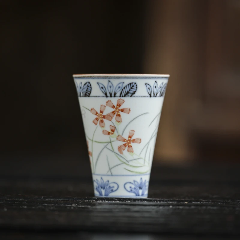 【直播专属】斗彩石竹花闻香杯(60ml)（新墨冉0350）