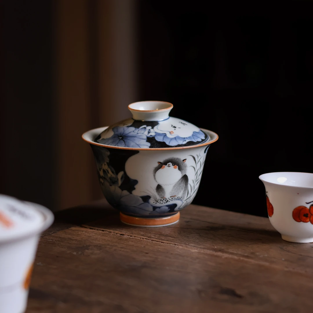 【直播专属】开窗猫咪盖碗130cc（霖溪0069）