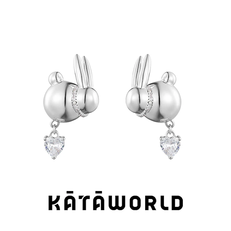 KATAWORLD 铜合金合成锆石耳饰 小众设计感兔子耳夹【粉丝福利】
