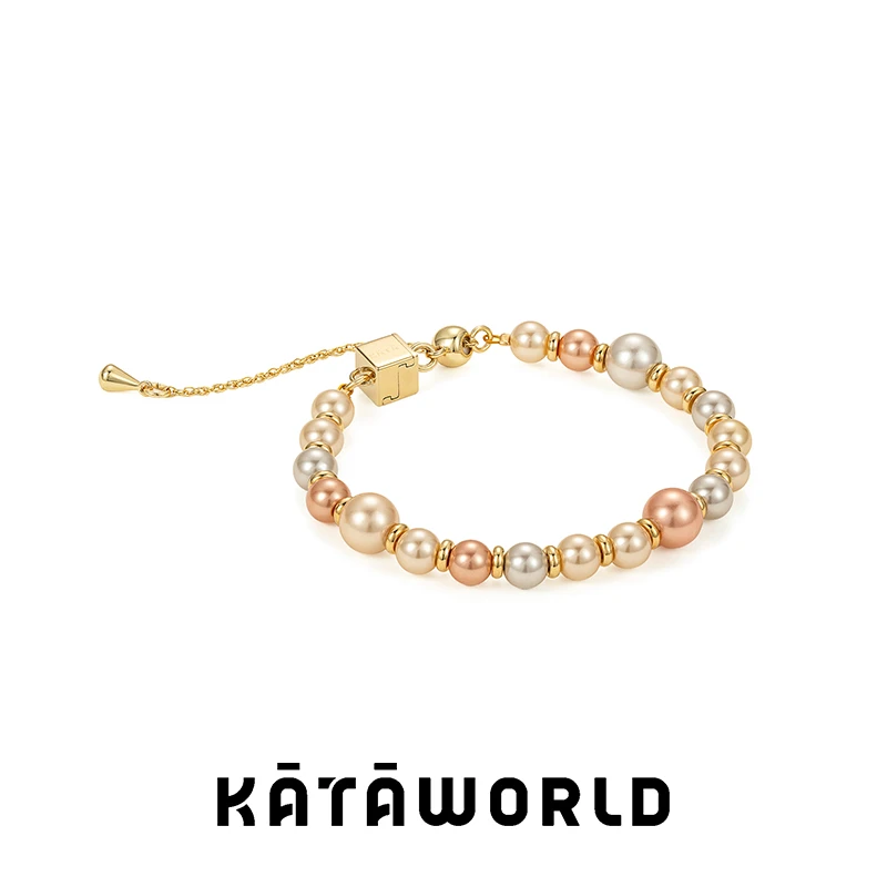 KATAWORLD 铜合金仿珍珠手链 【主理人】美拉德珠串碎金手链气质