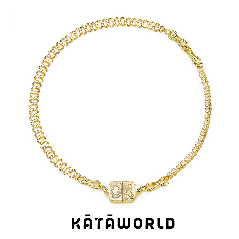 KATAWORLD 铜合金合成锆石项链 OKK时尚小众磁吸项链【粉丝福利】