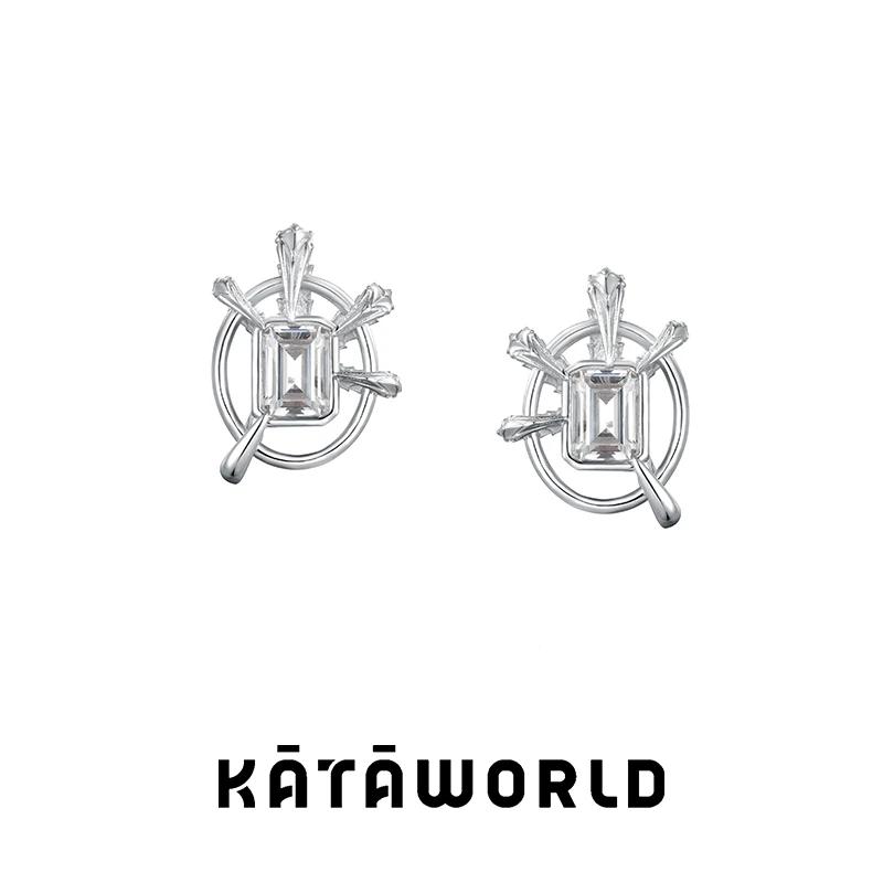 KATAWORLD 铜合金合成锆石耳饰 【主理人】骨骼系列-爪耳钉小众/对