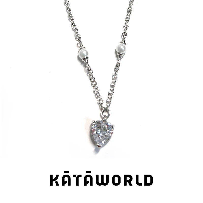 KATAWORLD 铜合金合成锆石项链 【主理人】甜心教主项链-白金