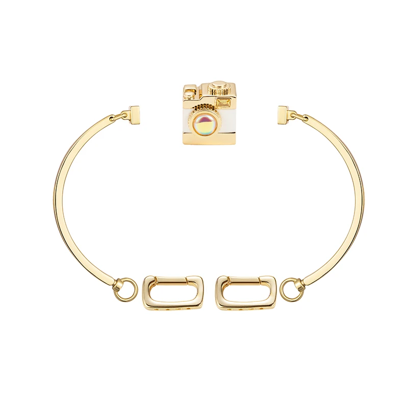 KATAWORLD 铜合金手镯 【主理人】金色照相机磁吸拼接手镯