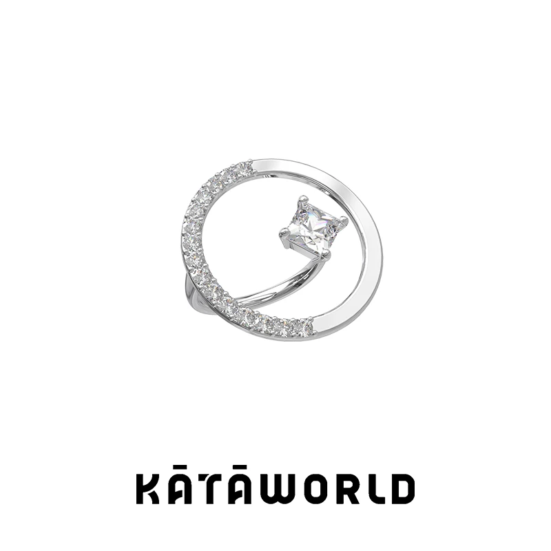 KATAWORLD 铜合金合成锆石戒指 【主理人】圆心戒指简约时尚气质