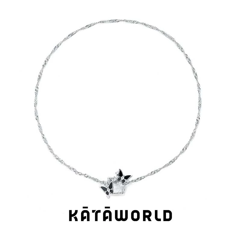 KATAWORLD 铜合金项链 【主理人】双生蝴蝶项链立体项链吊坠时尚