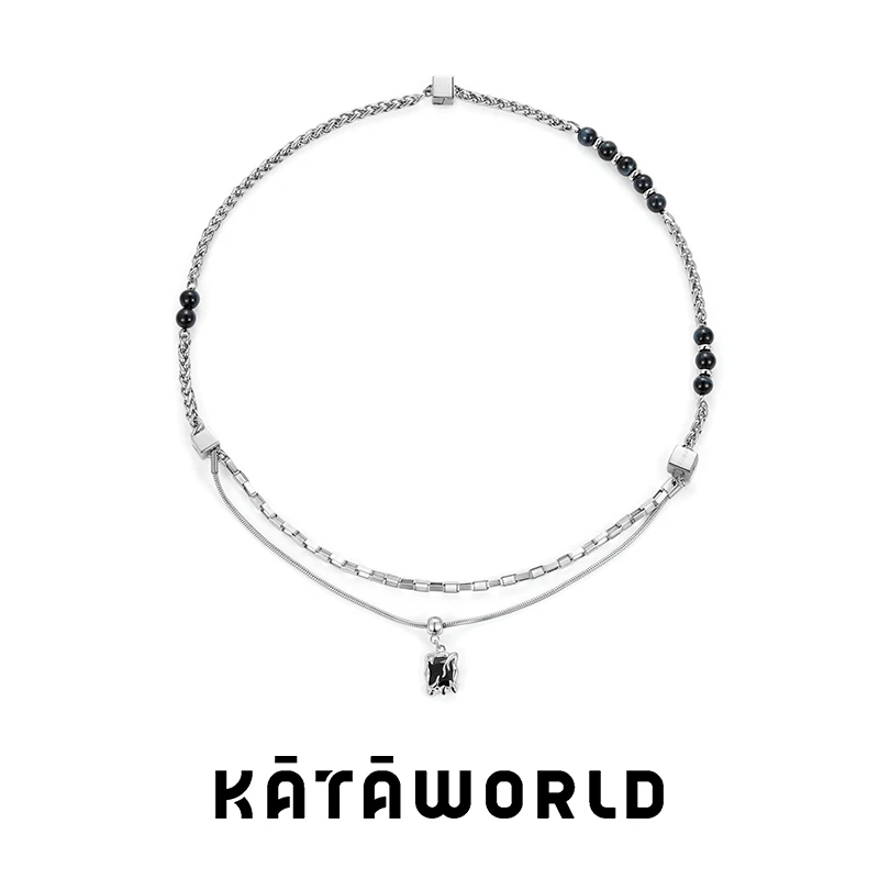 KATAWORLD 铜合金仿珍珠项链 【主理人】黑境三条拼接项链叠戴