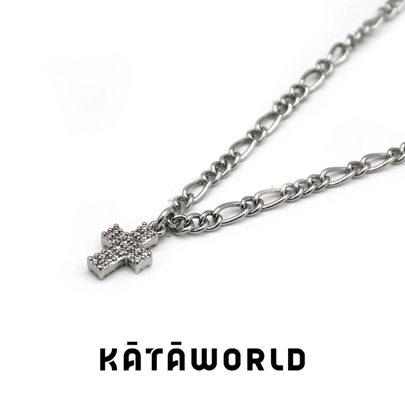 KATAWORLD 铜合金项链 【主理人】新品单颗带钻十字星项链