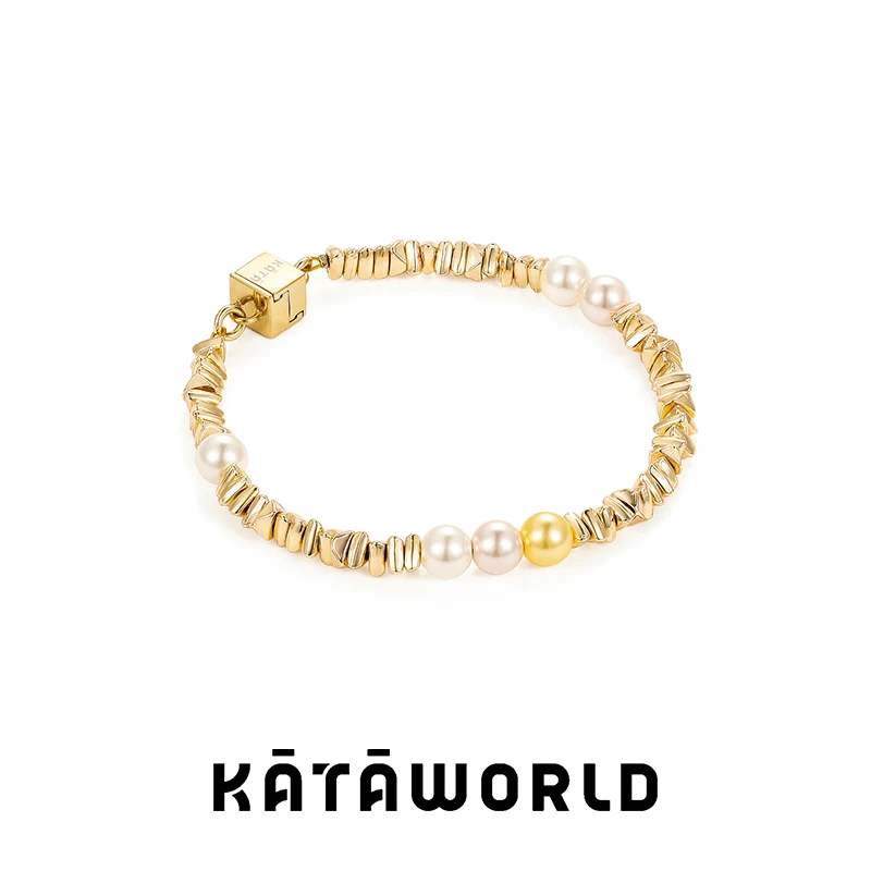 KATAWORLD 铜合金仿珍珠项链 【主理人】新流金珠串碎金手链