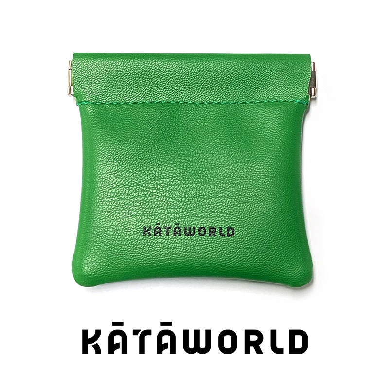 KATAWORLD 首饰袋 绿色自闭合首饰收纳袋创意皮袋时尚饰品袋防水