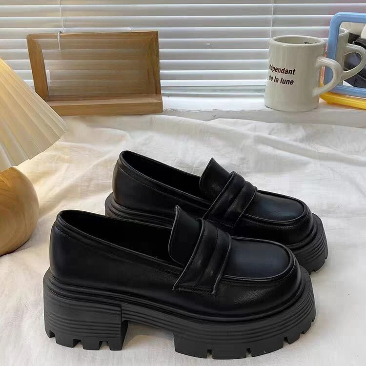 2024春季新款显腿长乐福鞋女英伦风厚底小皮鞋松糕玛丽珍单鞋ins