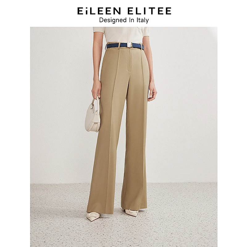 朗姿欧洲EiLEEN ELITEE微喇西装裤2024年春季新款休闲裤通勤长裤