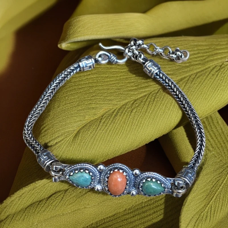 坠链均925银 民族风手链 SL00317