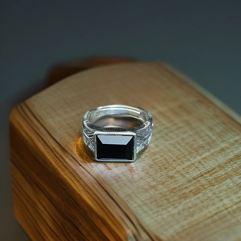 925银戒指 民族风镶嵌戒指 JZ00507