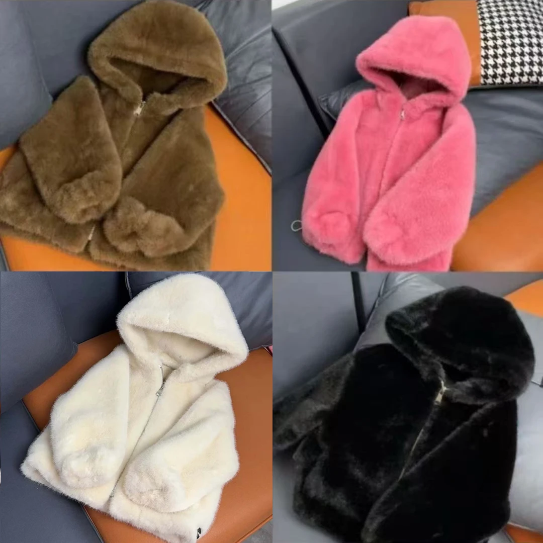 秋冬季新款加厚儿童洋气连帽大衣百搭可抽绳保暖女童外套亲子上衣