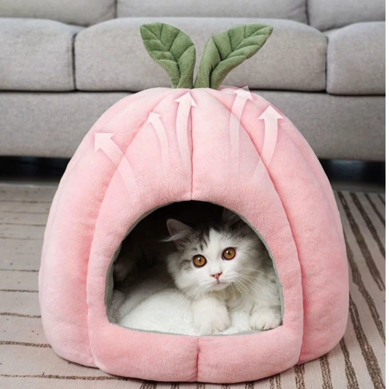 南瓜窝窝冬季保暖窝泰迪狗窝南瓜宠物房子猫咪窝