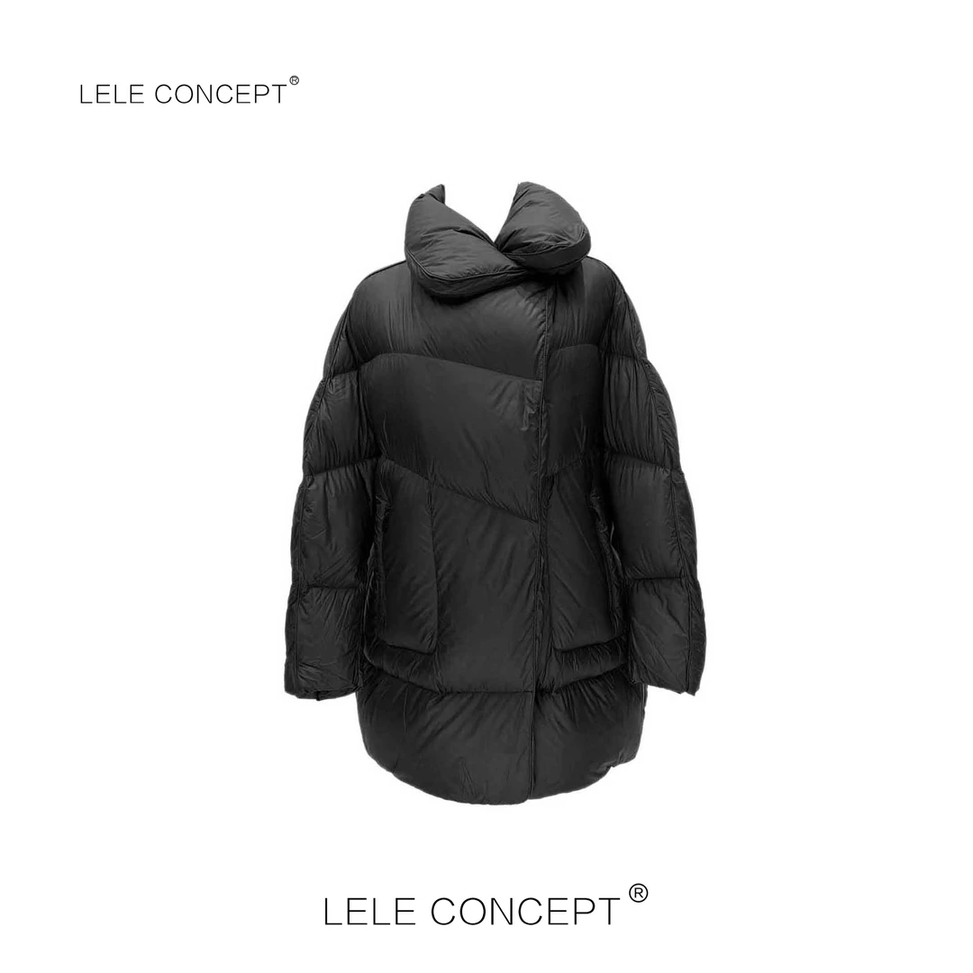 LELE CONCEPT丨新款设计师款翻领中款鹅绒服Y0478