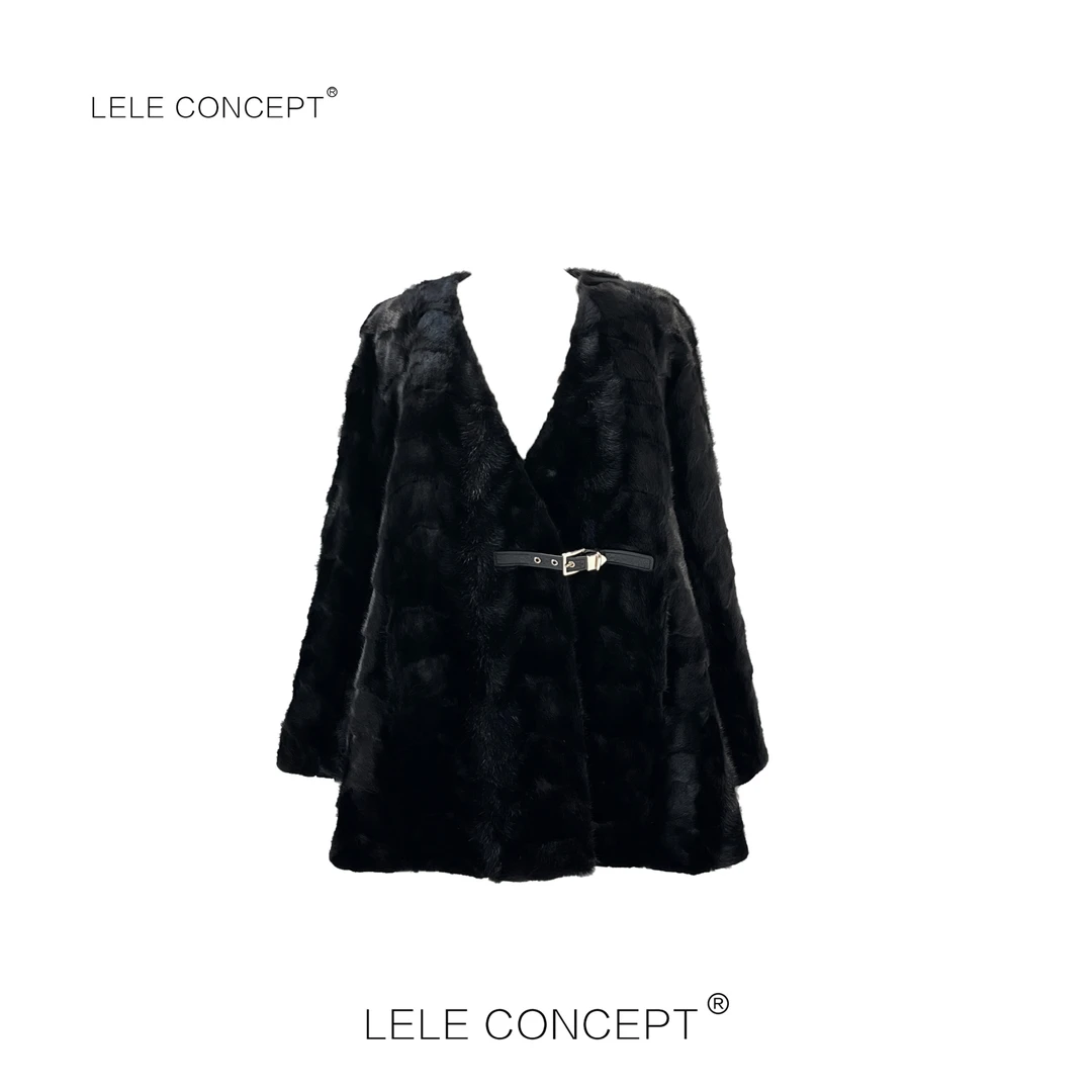 LELE CONCEPT丨新款轻奢款卡扣月牙貂皮外套Y0485