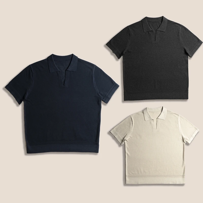 120S新疆长绒棉007幽灵党同款针织马球衫polo衫翻领舒适百搭男士