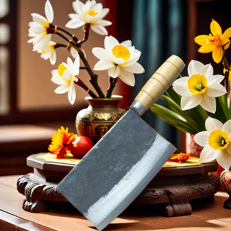 纯手工锻打碳钢厨房专用菜刀原木锋利切片刀鱼生刀肉片刀