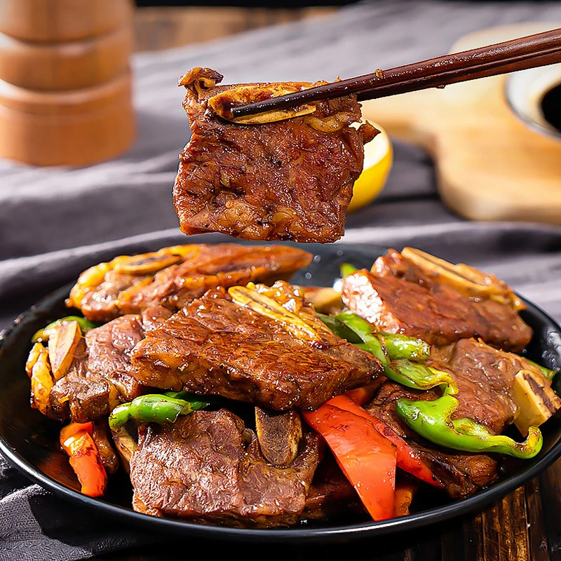 星级酒店专供牛仔骨贴骨肉铁板红烧黑椒牛肉中餐晚餐煎炒