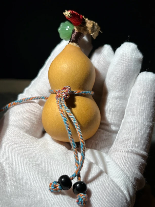 一对一拍手捻葫芦文玩手把件摆件天然草里金精品铁包金包浆小葫