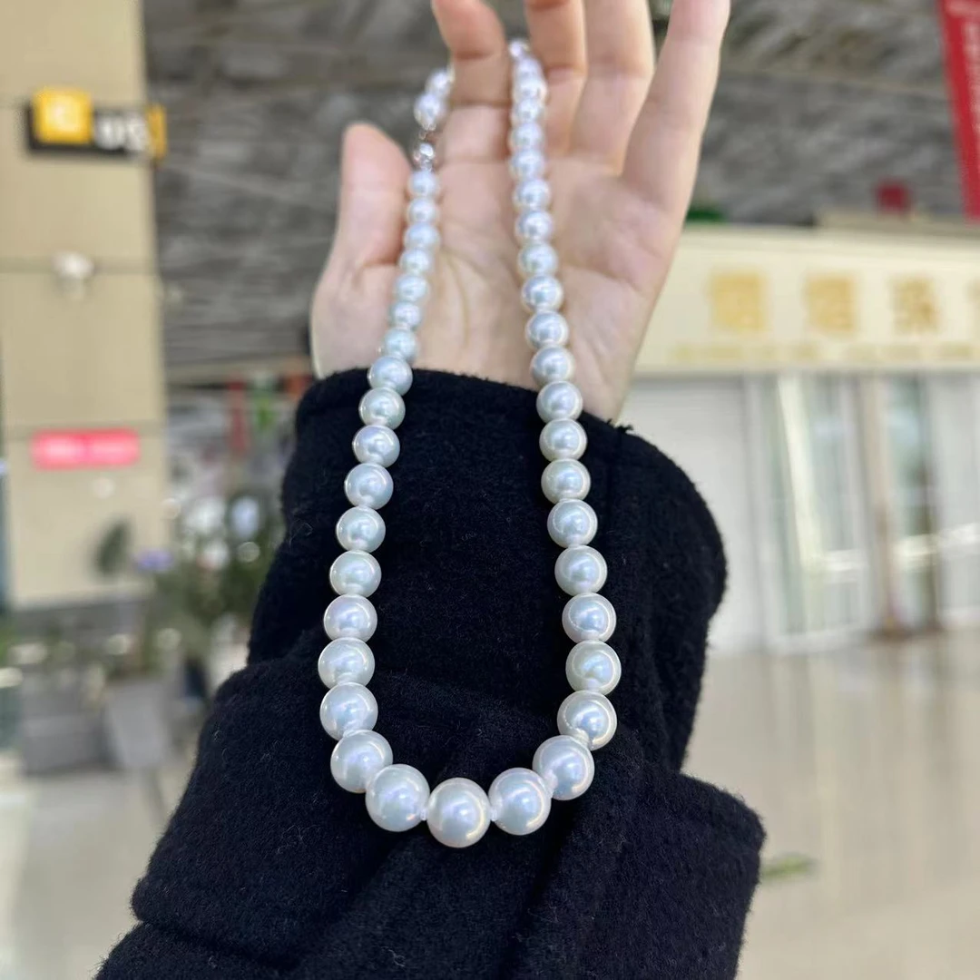 【至尊版毕业】天然淡水珍珠 9-10 mm  毕业 正圆  极光